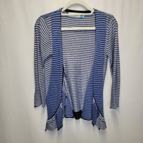 Anthropologie Sweaters - Anthropologie Sparrow Women's Medium Cardigan Sweater Open Blue Black Striped